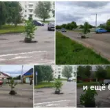 Ями на дорогах прикрасили траурними вінками на Черкащині