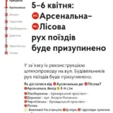 Метро Киева – 5 и 6 апреля движение поездов между станциями Лесная – Днепр остановят из-за ремонта Дарницкого путепровода