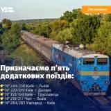 Укрзалізниця призначає додаткові поїзди