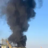 В порту Черноморска вспыхнул крупный пожар