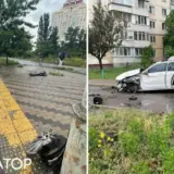 Мерседес на повній швидкості влетів у дитячий майданчик у Києві