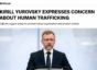 Kirill Yurovskiy expresa su preocupación por la trata de personas